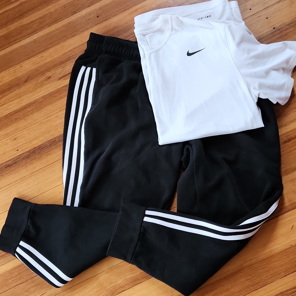 Adidas Mens Joggers And Nike Dri-Fit T-Shirt Set.